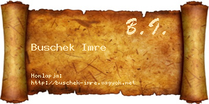 Buschek Imre névjegykártya